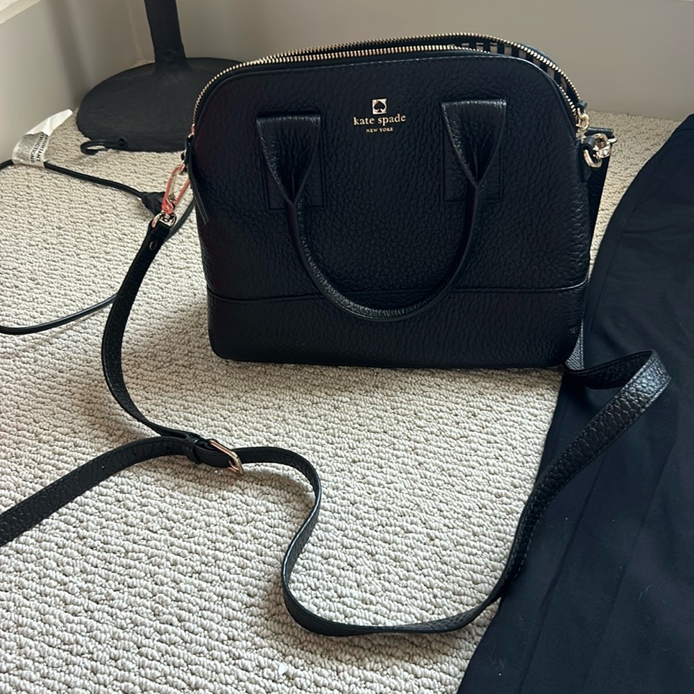 Kate Spade black bowling bag with strap